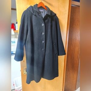 Women's Black Pea Coat 3/4 length